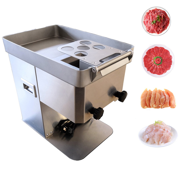 LM-801 Tabletop Meat Cutter Meat Strips Slices Cutting Machine for Catering Butcher Meat Procesing Center