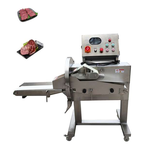 LM-807 Cooked Meat Melon Sausage Bacon Ham Beef Lamb Chicken Cucumber Slices Cutting Machine Conveyor Meat Cutter